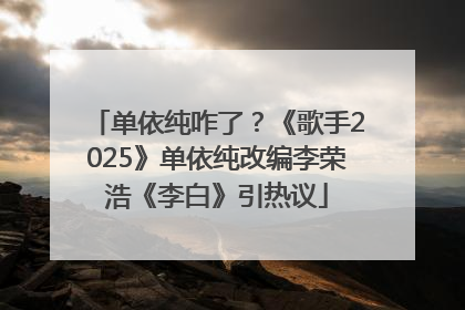 单依纯咋了？《歌手2025》单依纯改编李荣浩《李白》引热议