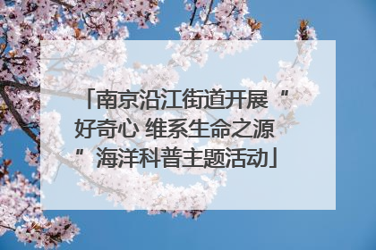 南京沿江街道开展“好奇心 维系生命之源”海洋科普主题活动