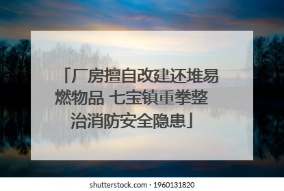 厂房擅自改建还堆易燃物品 七宝镇重拳整治消防安全隐患