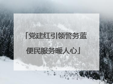 党建红引领警务蓝 便民服务暖人心