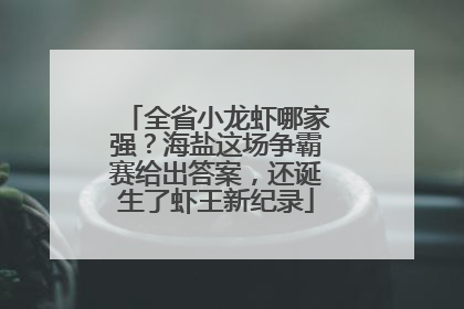 全省小龙虾哪家强？海盐这场争霸赛给出答案，还诞生了虾王新纪录