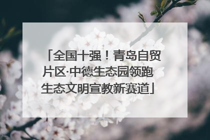 全国十强！青岛自贸片区·中德生态园领跑生态文明宣教新赛道