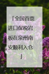 全国首票进口保税岩板在泉州南安顺利入仓