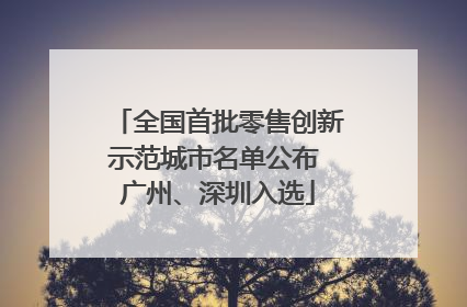 全国首批零售创新示范城市名单公布 广州、深圳入选
