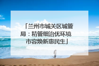 兰州市城关区城管局：精管细治优环境 市容焕新惠民生