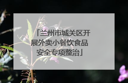 兰州市城关区开展外卖小餐饮食品安全专项整治