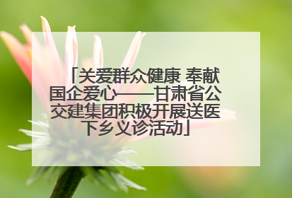 关爱群众健康 奉献国企爱心——甘肃省公交建集团积极开展送医下乡义诊活动