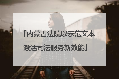 内蒙古法院以示范文本激活司法服务新效能