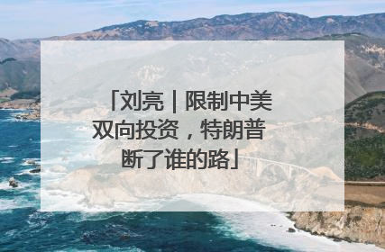 刘亮｜限制中美双向投资，特朗普断了谁的路