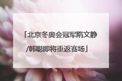 北京冬奥会冠军隋文静/韩聪即将重返赛场