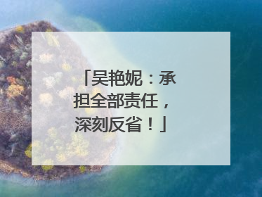 吴艳妮：承担全部责任，深刻反省！
