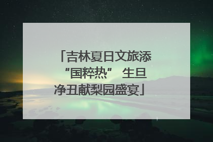 吉林夏日文旅添“国粹热” 生旦净丑献梨园盛宴