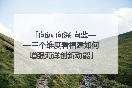 向远 向深 向蓝——三个维度看福建如何增强海洋创新动能