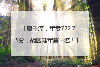 唐千淳，军考722.75分，战区陆军第一名！