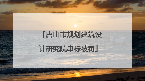 唐山市规划建筑设计研究院串标被罚