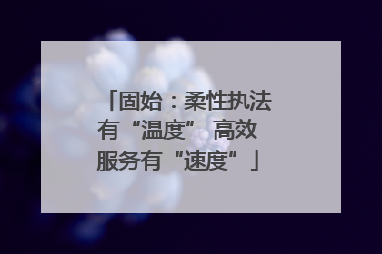 固始：柔性执法有“温度” 高效服务有“速度”
