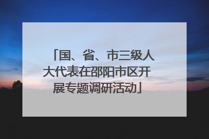 国、省、市三级人大代表在邵阳市区开展专题调研活动