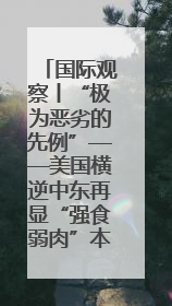 国际观察丨“极为恶劣的先例”——美国横逆中东再显“强食弱肉”本性