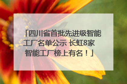 四川省首批先进级智能工厂名单公示 长虹8家智能工厂榜上有名！