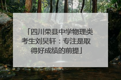四川荣县中学物理类考生刘昊轩：专注是取得好成绩的前提