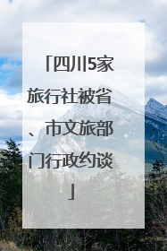 四川5家旅行社被省、市文旅部门行政约谈