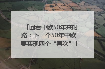 回看中欧50年来时路：下一个50年中欧要实现四个“再次”