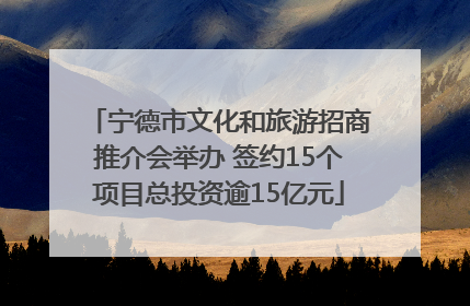 宁德市文化和旅游招商推介会举办 签约15个项目总投资逾15亿元