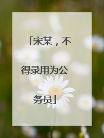 宋某，不得录用为公务员