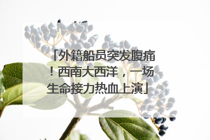 外籍船员突发腹痛！西南大西洋，一场生命接力热血上演