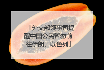 外交部领事司提醒中国公民暂勿前往伊朗、以色列