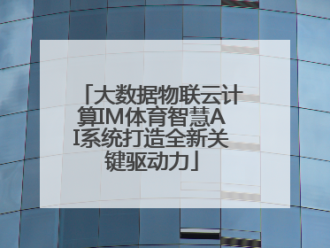 大数据物联云计算IM体育智慧AI系统打造全新关键驱动力