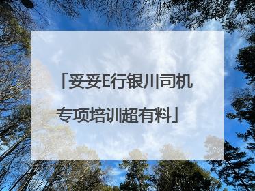 妥妥E行银川司机专项培训超有料