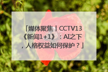 媒体聚焦丨CCTV13《新闻1+1》：AI之下，人格权益如何保护？