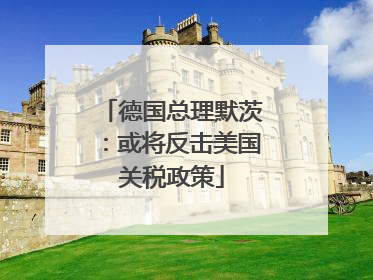 德国总理默茨：或将反击美国关税政策