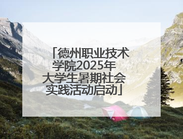 德州职业技术学院2025年大学生暑期社会实践活动启动