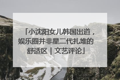 小沈阳女儿韩国出道，娱乐圈并非星二代扎堆的舒适区｜文艺评论