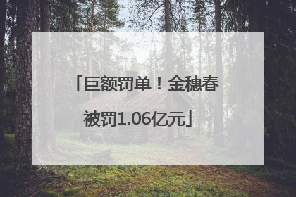 巨额罚单！金穗春被罚1.06亿元