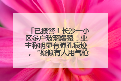 已报警！长沙一小区多户玻璃爆裂，业主称明显有弹孔痕迹，“疑似有人用气枪打鸟造成”