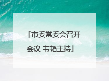 市委常委会召开会议 韦韬主持