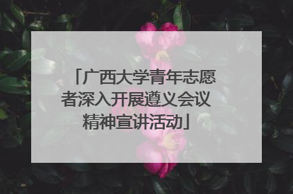 广西大学青年志愿者深入开展遵义会议精神宣讲活动