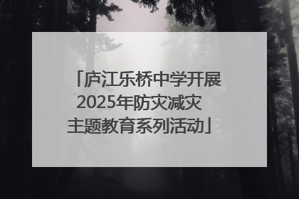 庐江乐桥中学开展2025年防灾减灾主题教育系列活动