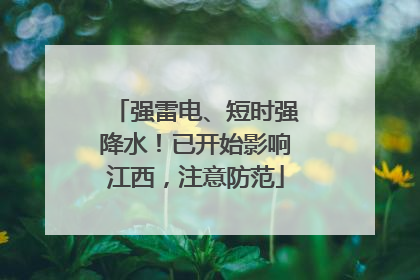 强雷电、短时强降水！已开始影响江西，注意防范
