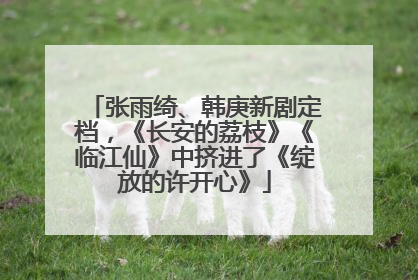 张雨绮、韩庚新剧定档，《长安的荔枝》《临江仙》中挤进了《绽放的许开心》