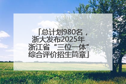 总计划980名，浙大发布2025年浙江省“三位一体”综合评价招生简章