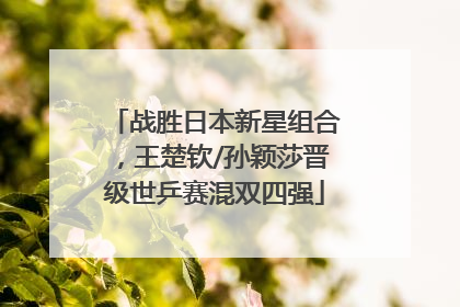 战胜日本新星组合，王楚钦/孙颖莎晋级世乒赛混双四强