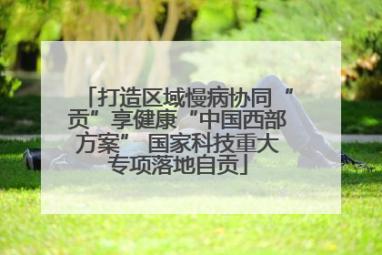 打造区域慢病协同“贡”享健康“中国西部方案” 国家科技重大专项落地自贡