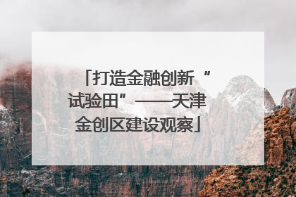 打造金融创新“试验田”——天津金创区建设观察