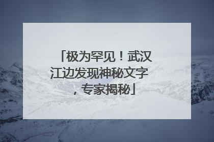 极为罕见！武汉江边发现神秘文字，专家揭秘