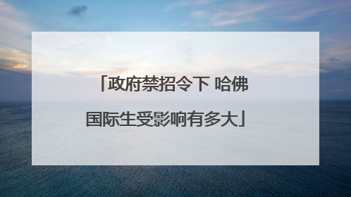 政府禁招令下 哈佛国际生受影响有多大