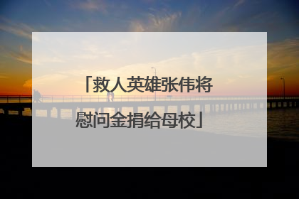 救人英雄张伟将慰问金捐给母校